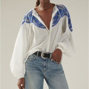 PILCRO DENIM MID-THIGH SHORTS